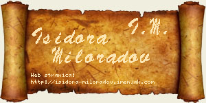 Isidora Miloradov vizit kartica